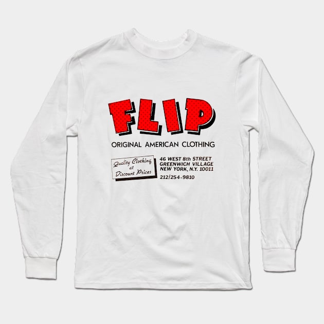 FLIP American Clothing NYC 80s Long Sleeve T-Shirt by Pop Fan Shop